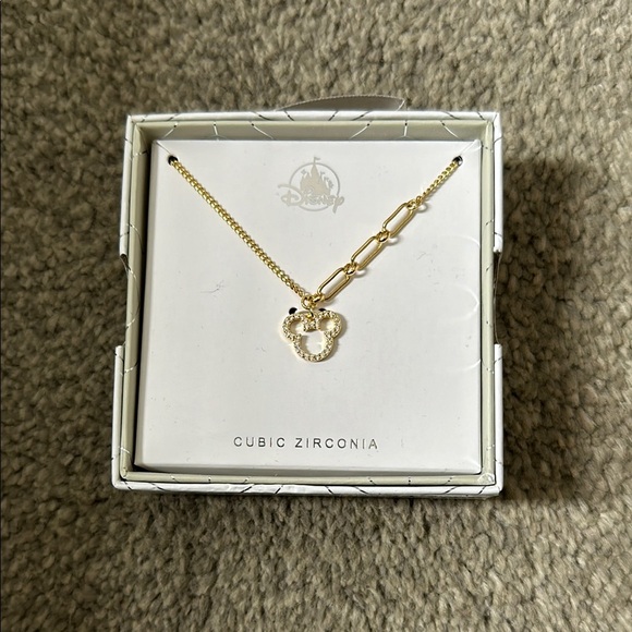 Disney Jewelry - NIB Disney Gold Cubic Zirconia Necklace